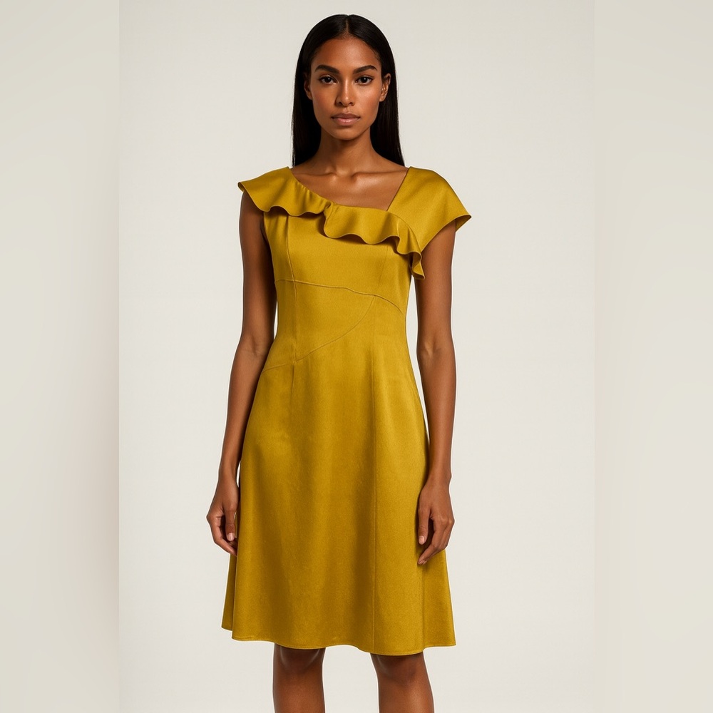 M by Missoni Mustard Yellow Ruffle Dress NWT